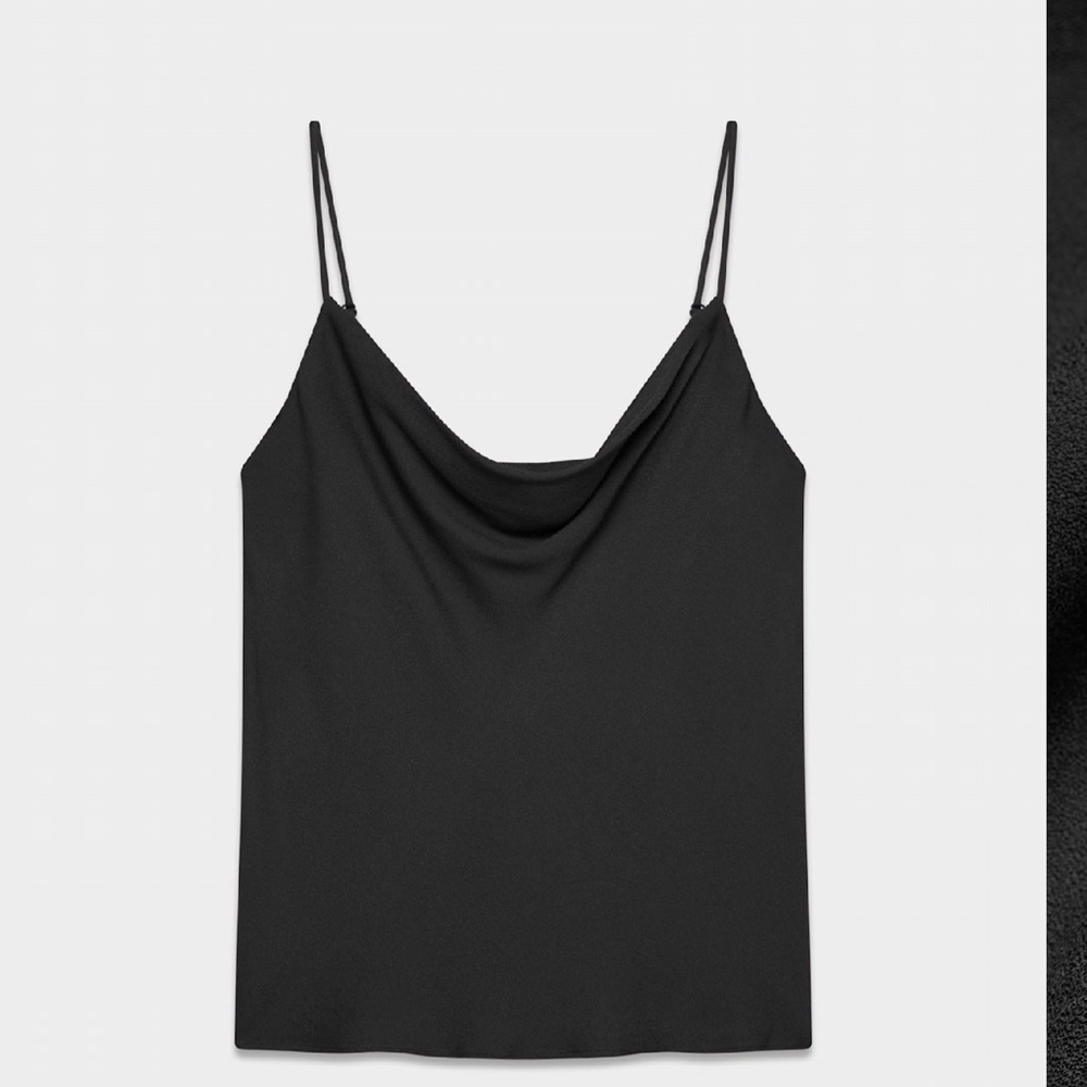 Black Cowl Neck Camisole with Spaghetti Straps